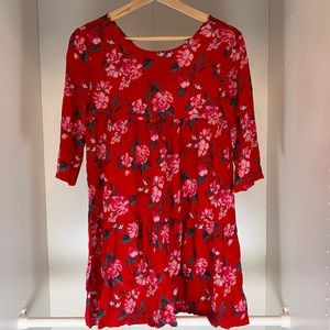 Old Navy Red Floral Dress Size XL(14)